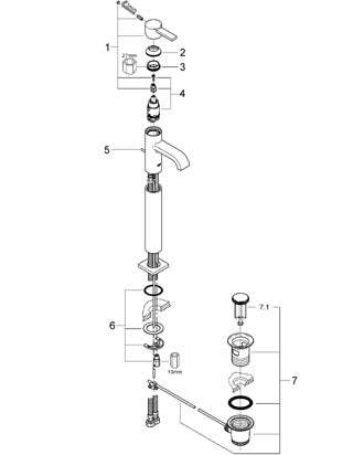 Baterie monocomanda pentru lavoare inalte  Grohe - Allure