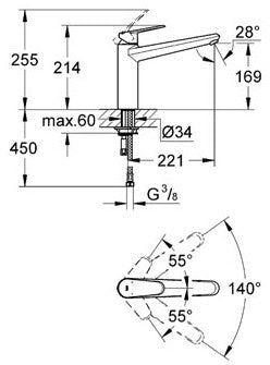 Baterie bucatarie Grohe Eurodisc Cosmopolitan-33770002