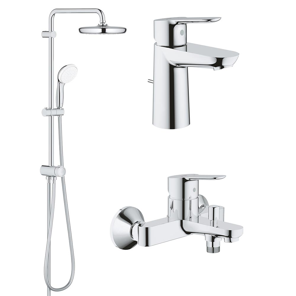 Pachet Grohe  Coloana dus Tempesta 210 (26381001), baterie cada/dus (23334000), baterie lavoar  (23328000)