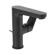 Baterie lavoar Ideal Standard Ceraline, 3/8'', marimea L, monocomanda, evacuare cu tija, negru mat - BC703XG