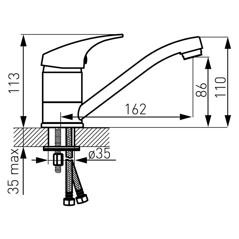 Baterie lavoar Ferro Combo, pipa mobila, crom - BCM2A