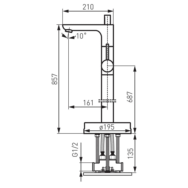 Baterie freestanding Ferro Fiesta, pentru cada si dus, crom - BFI11F