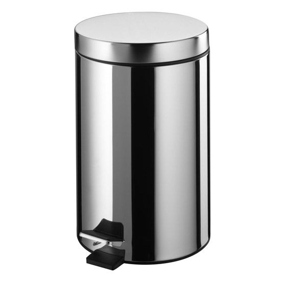 Cos gunoi cu pedala Bisk Basic 3L, crom - BIS02479