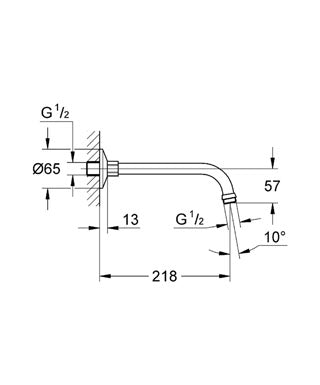 Brat dus fix 1/2" Relexa Plus Grohe,lungime 218 mm-27406000
