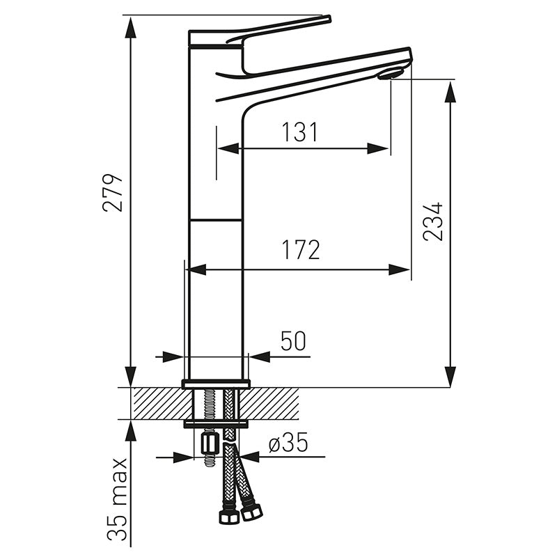 Baterie inalta de lavoar Ferro Stratos, negru mat - BSC2LBL