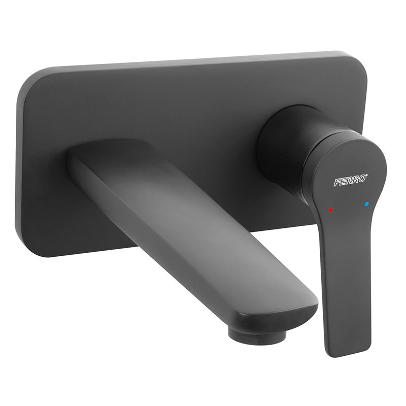 Baterie lavoar Ferro Stratos, cu montaj pe perete, negru mat - BSC3PABL 