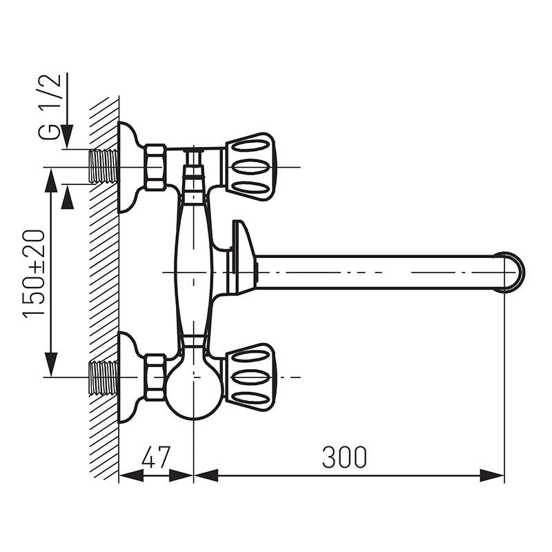 Baterie cada/dus Ferro Standard, set de dus si pipa mobila, crom - BST11A
