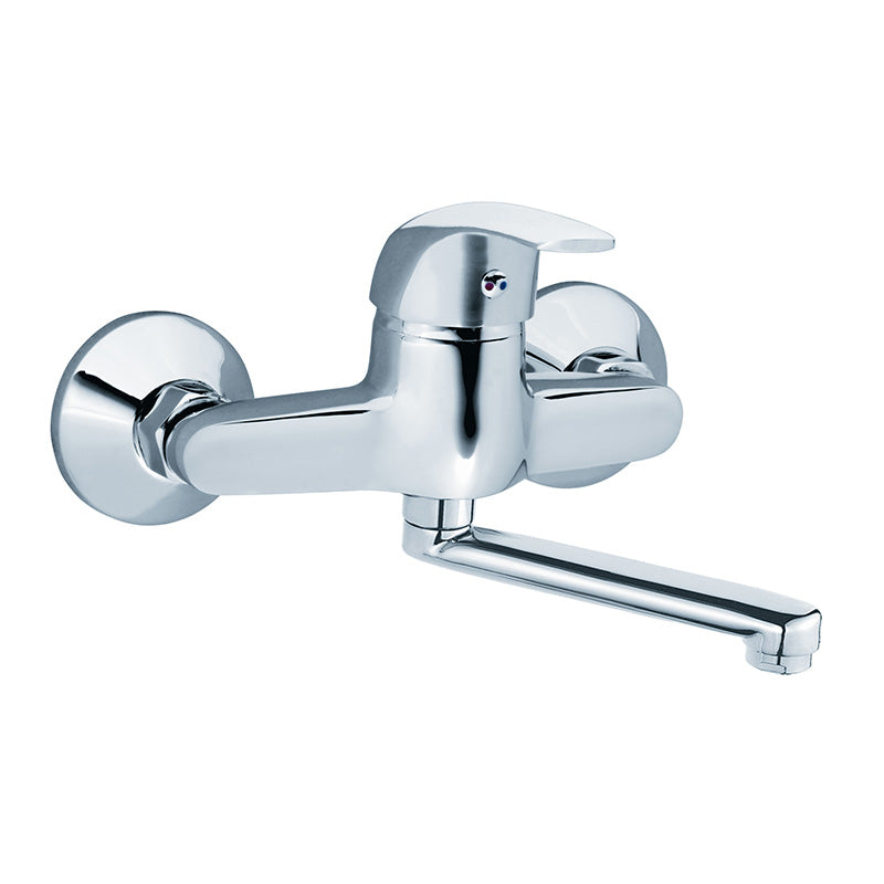 Baterie lavoar Ferro Vasto, cu montaj pe perete, pipa 15 cm, crom - BVA3 