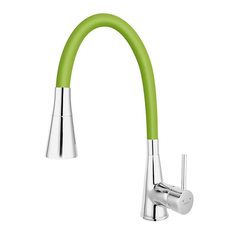 Baterie bucatarie Ferro Zumba II, cu pipa flexibila, verde - BZA42G 