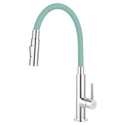 Baterie bucatarie Ferro Zumba Slim 2F, cu pipa flexibila, menta - BZA43M 