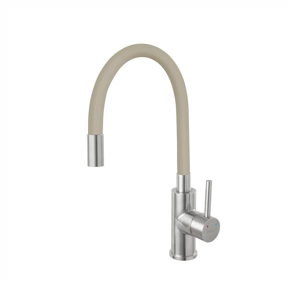 Baterie bucatarie, cu pipa flexibila Ferro Zumba, bej/inox -  BZA4PSS