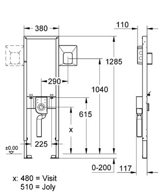 Cadru Grohe Rapid SL pentru pisoar-38802001