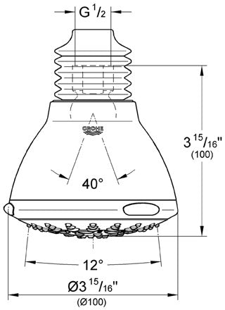 Cap dus 5 pozitii 1/2" Relaxa - Grohe-27068000