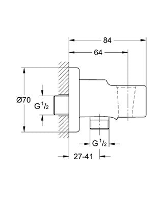 Cot de iesire dus Grohe Relexa cu suport pentru para dus-28628000