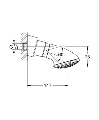 Dus lateral Grohe Movario 100 Trio-28504000