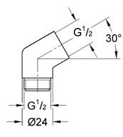 Adaptor 1/2" x 1/2" Grohe Sena-28389000