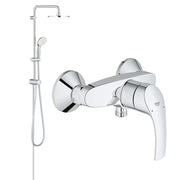 Pachet: Coloana dus Grohe New Tempesta 250,crom,montare pe perete, baterie cabina dus Eurosmart ( 26675001 ,33555002  )