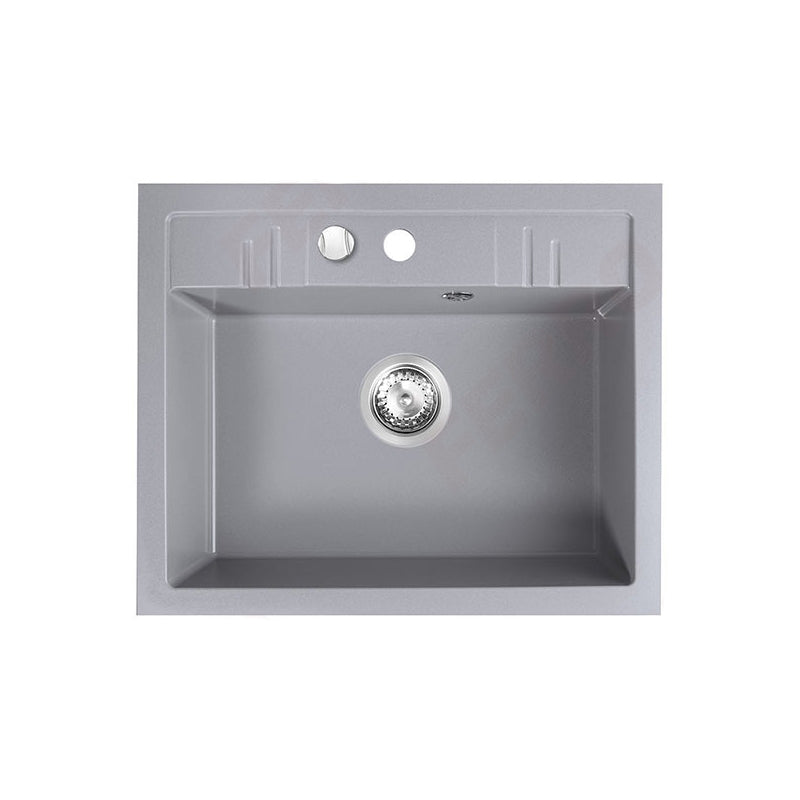 Chiuveta granit Ferro Mezzo II, dreptunghiulara, 1 cuva, 580x480 mm, gri - DRGM1/48/58GA