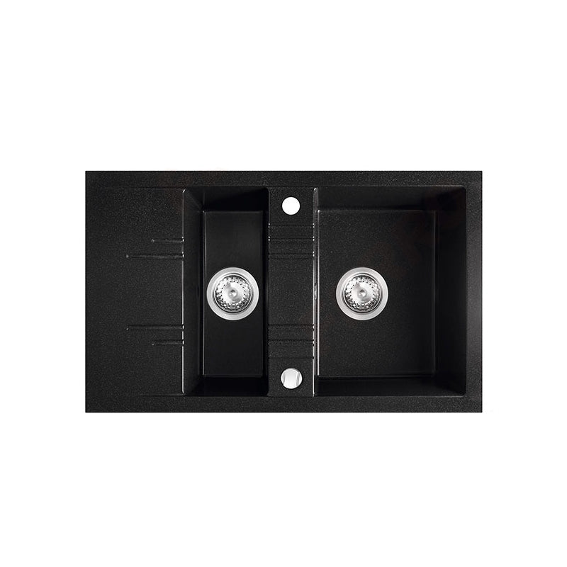 Chiuveta Ferro Mezzo II, 2 cuve cu picurator, 790x480 mm, grafit - DRGM3/48/79BA