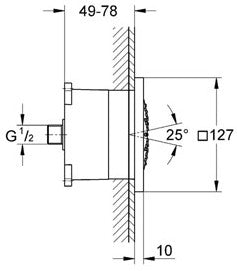 Dus lateral 5 " - Rainshower F-Series -culoare alb - Grohe-27251LS0