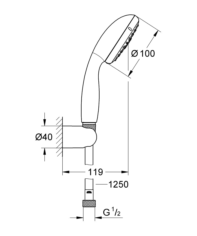 Sistem dus montaj incastrat Grohe Bauloop Perfect Shower,corp incastrat inclus