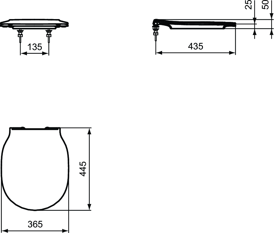 Capac WC Ideal Standard Thin subtire, duroplast, Connect Air, alb - E036501