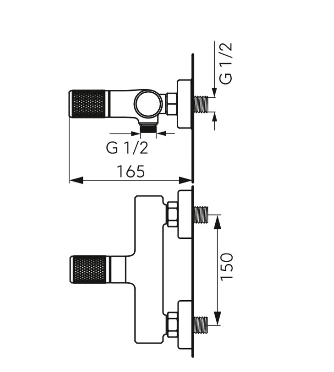 Baterie dus FDesign Ardesia, negru-aur rose - FDSFD1-ARD-7-25