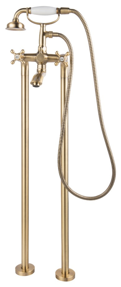 Baterie cada freestanding FDesign Lacrima, furtun si para incluse, bronz - FDSFD1-LRA-11F-66