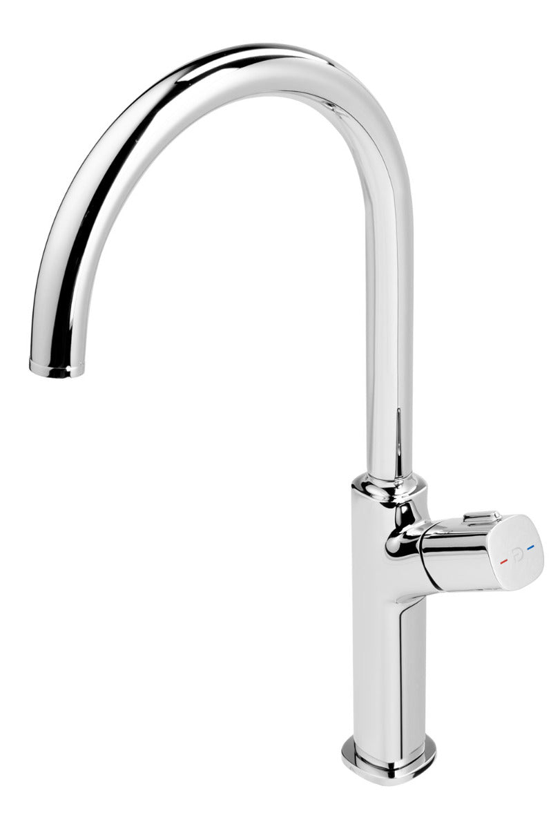 Baterie bucatarie FDesign Meandro cu gat de lebada, crom - FDSFD1-MDR-4-11