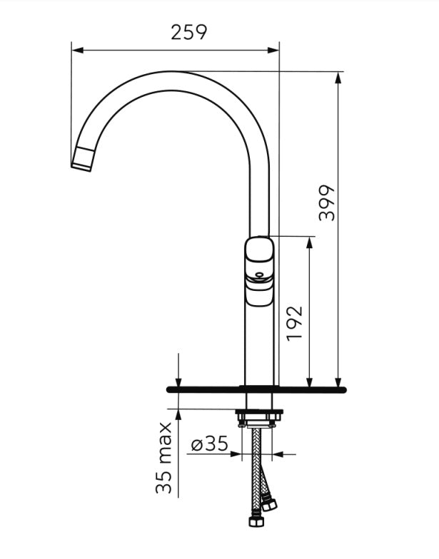 Baterie bucatarie FDesign Meandro cu gat de lebada, crom - FDSFD1-MDR-4-11