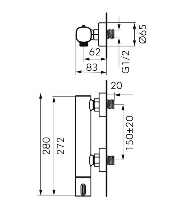Baterie dus FDesign Meandro, crom - FDSFD1-MDR-7-11