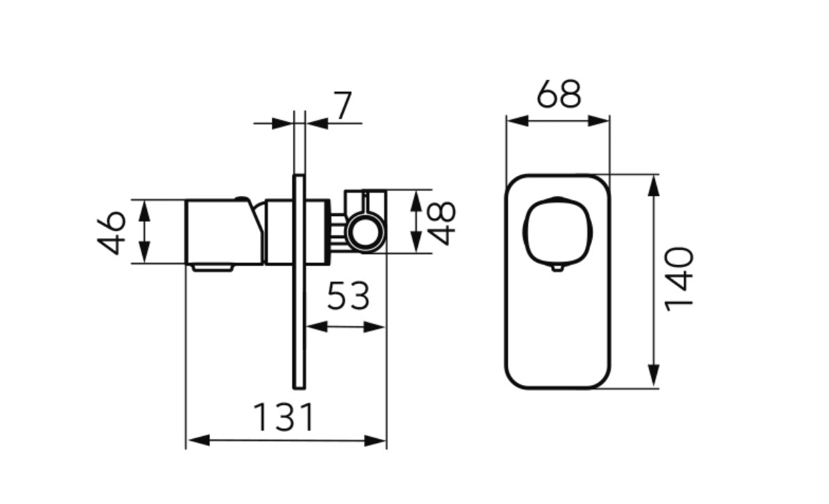 Baterie dus FDesign Meandro, montaj incastrat, corp ingropat inclus, crom - FDSFD1-MDR-7PA-11
