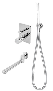 Sistem de cada si dus incastrat FDesign Meandro cu 2 functii, crom - FDSFD1-MDR-7PSET1-11