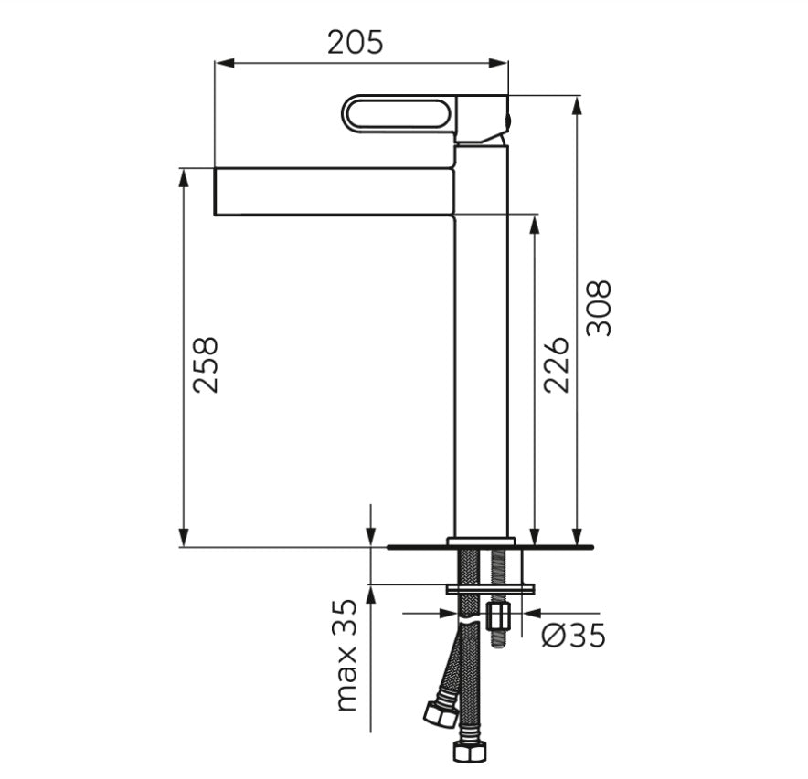 Baterie lavoar inalta FDesign Zaffiro, alb mat - FDSFD1-ZFR-2L-33