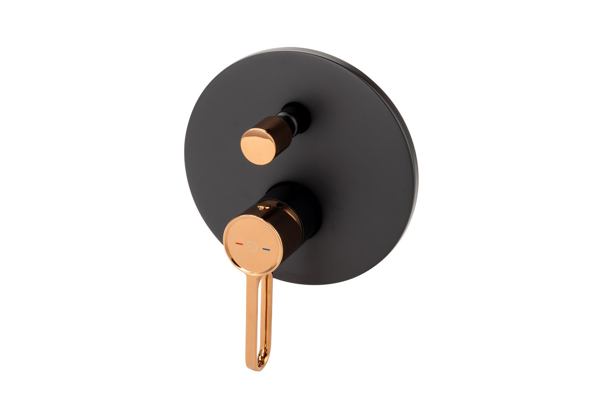 Baterie cada si dus FDesign Zaffiro, corp ingropat inclus, negru-aur roz - FDSFD1-ZFR-7P-25