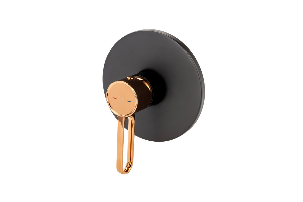 Baterie dus FDesign Zaffiro, montaj incastrat, corp ingropat inclus, negru-aur roz - FDSFD1-ZFR-7PA-25