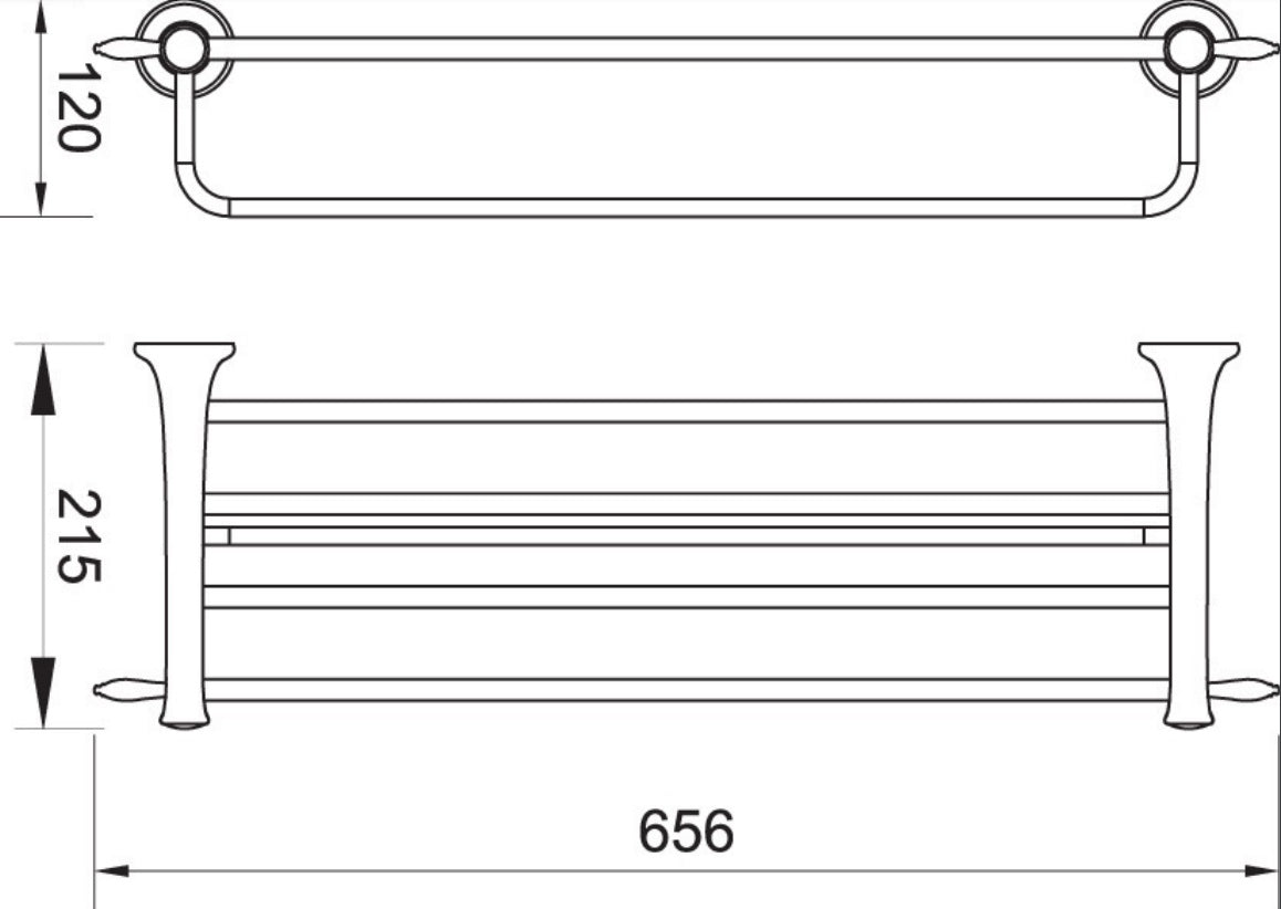 Suport prosop multiplu FDesign Lacrima 60 cm, bronz - FDSFD6-LRA-66-66