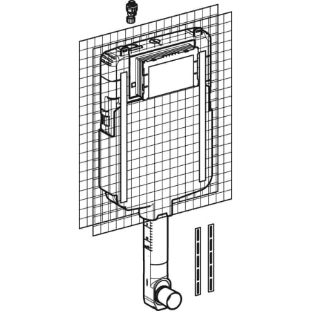 Rezervor incastrat Geberit Sigma UP720, 8 cm, pentru vas wc pe pardoseala - GEB109.791.00.1
