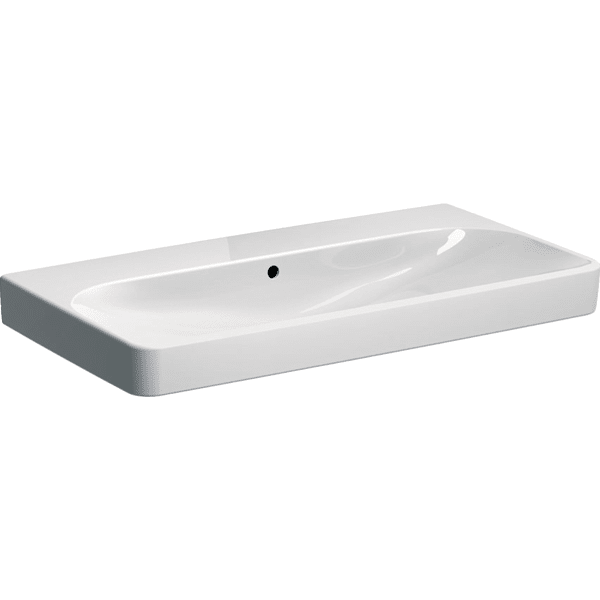 Lavoar Geberit Smyle Square 90x48 cm, fara orificiu baterie, alb - GEC500.250.01.1