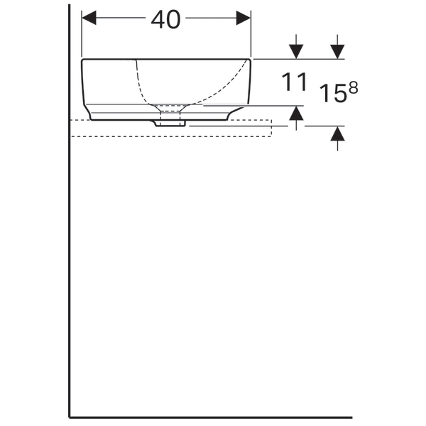 Lavoar Geberit Variform 50x40 cm, cu preaplin si orificiu baterie, alb - GEC500.775.01.2