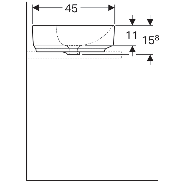 Lavoar Geberit Variform, 60x45 cm, cu preaplin si orificiu baterie, alb - GEC500.777.01.2