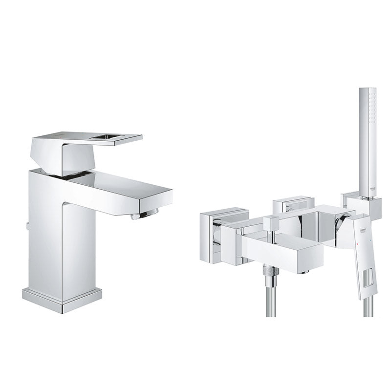 Set complet baterii baie Grohe Eurocube,baterie lavoar marimea S,baterie cada set de dus inclus - (23141000 ) ,( 23127000)