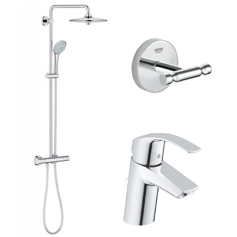 Pachet: Coloana dus Grohe Euphoria 260-27296002, Baterie lavoar Eurosmart New-33265002, Agatatoare baie Grohe Baucosmo-40461001
