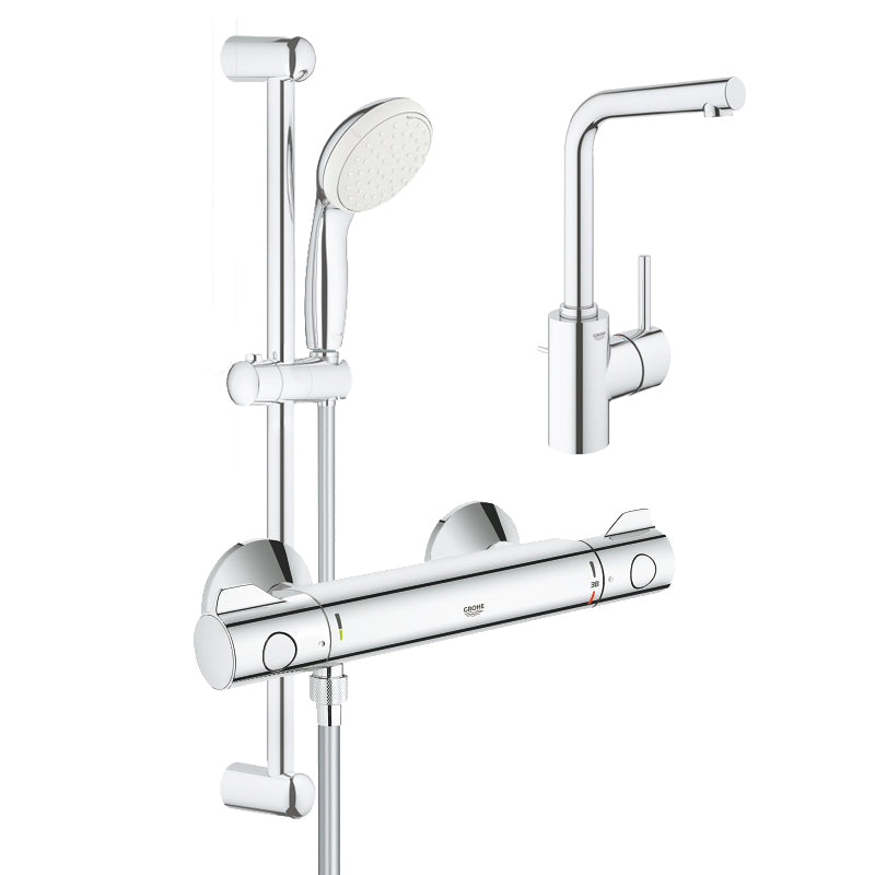 Pachet: Baterie dus Grohe Grohtherm 800 si Set dus cu bara Tempesta Mono-34565001, Baterie lavoar Grohe Conncetto L size-23739001