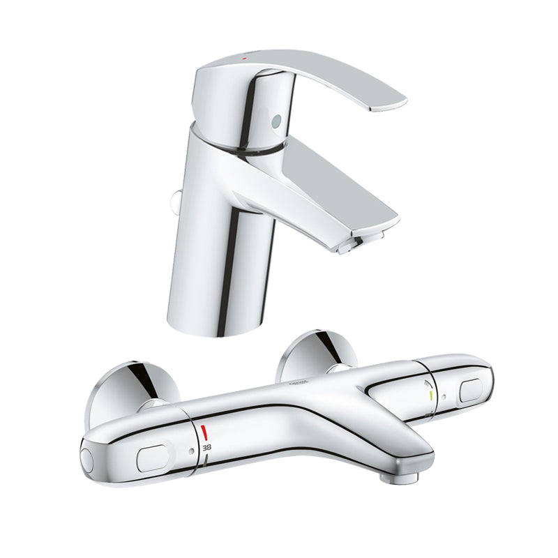 Pachet: Baterie Grohe cada/dus termostat Grohtherm 1000-34816003 + Baterie lavoar Grohe Eurosmart S size-33265002