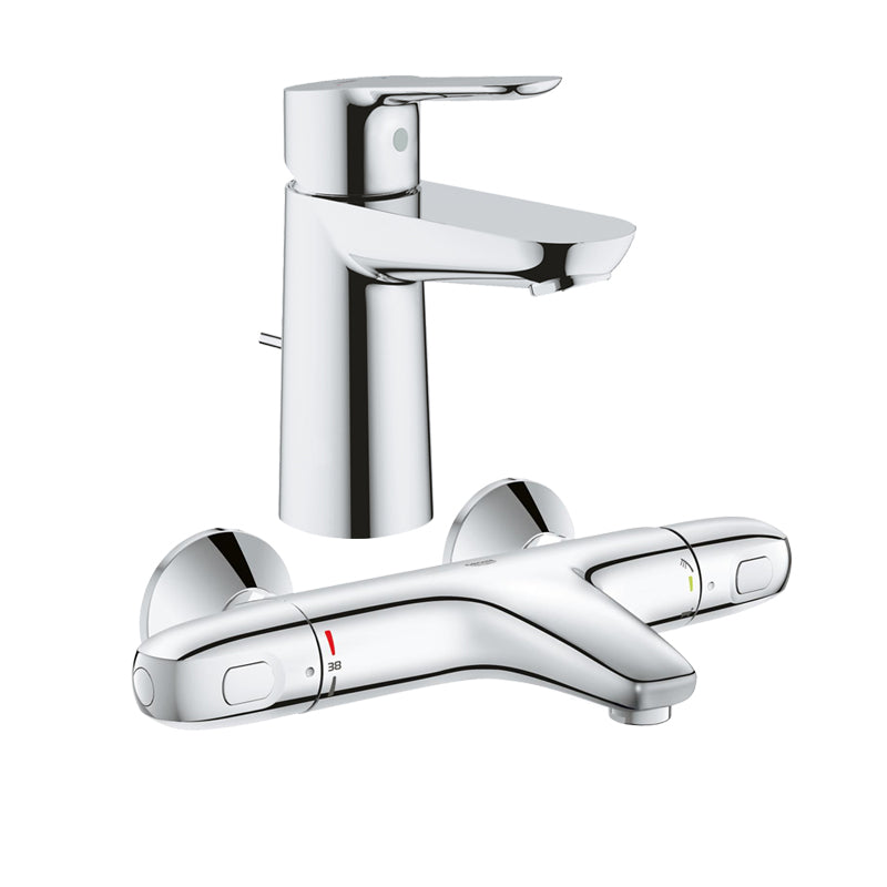 Pachet: Baterie Grohe cada/dus termostat Grohtherm 1000-34155003 + Baterie lavoar Grohe Bau Edge-23328000