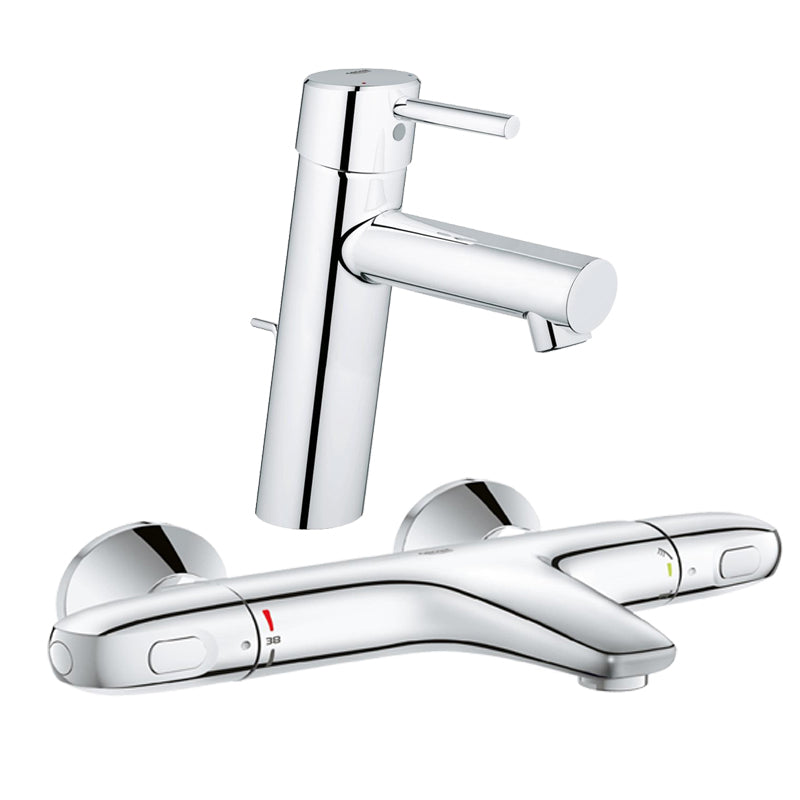 Pachet: Baterie Grohe cada/dus termostat Grohtherm 1000-34155003 + Baterie lavoar Grohe Concetto New M size-23450001