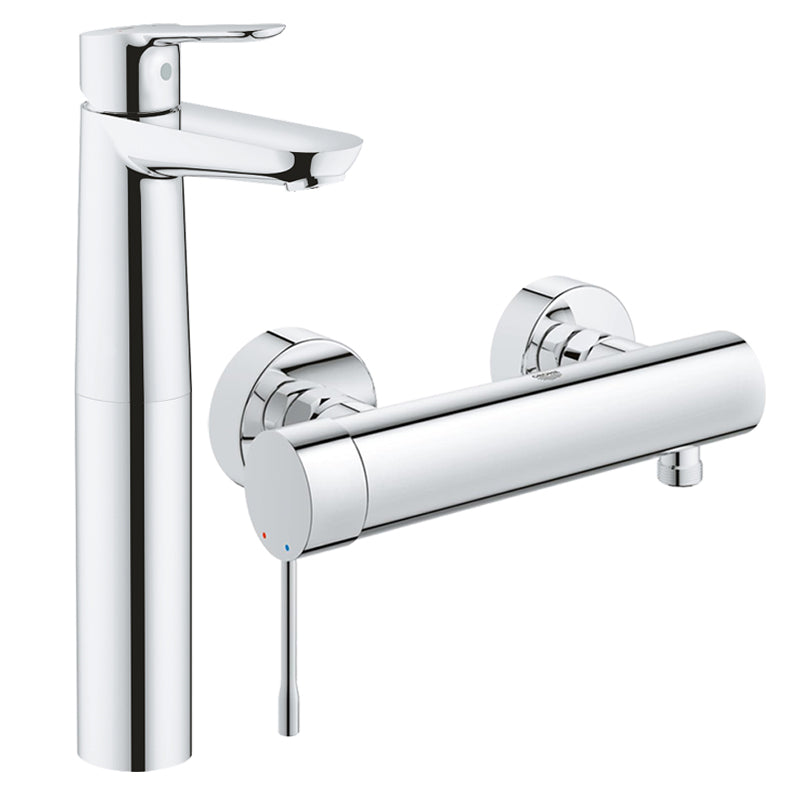Pachet: Baterie de dus Grohe Essence New-33636001 + Baterie lavoar blat Grohe BauEdge XL size-23761000