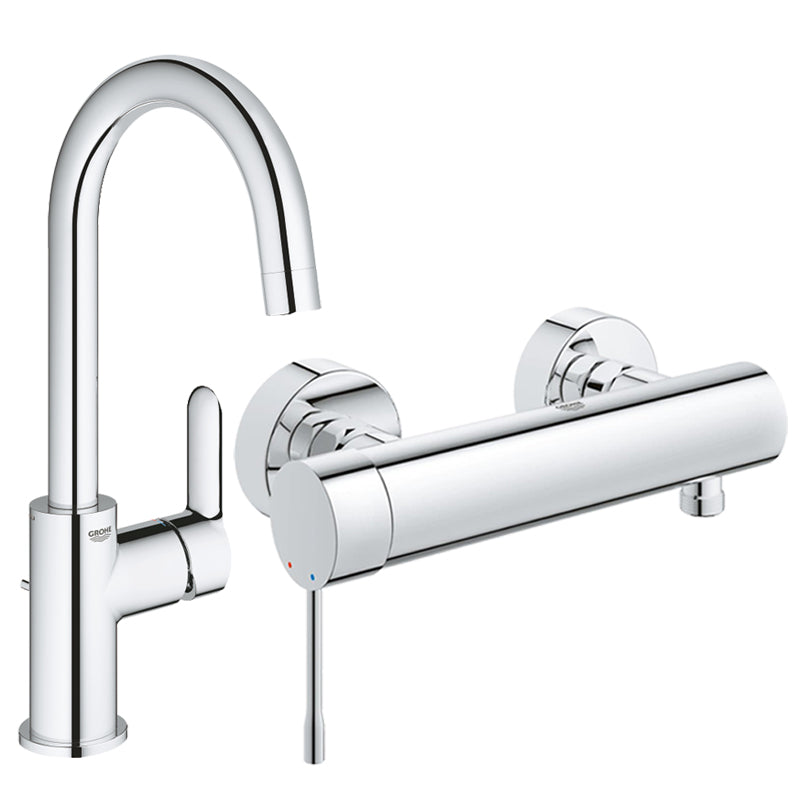Pachet: Baterie de dus Grohe Essence New-33636001+ Baterie lavoar Grohe BauEdge L size-23760000