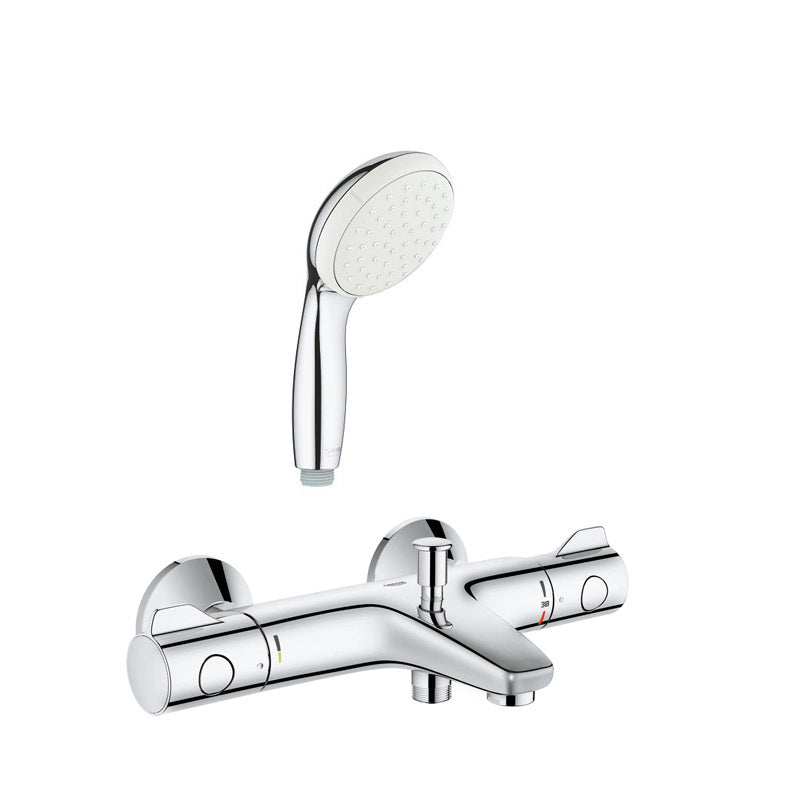 Pachet baterie cada/dus cu termostat Grohe Grohtherm 800(34567000) + para de dus mono Grohe New Tempesta(27852001)